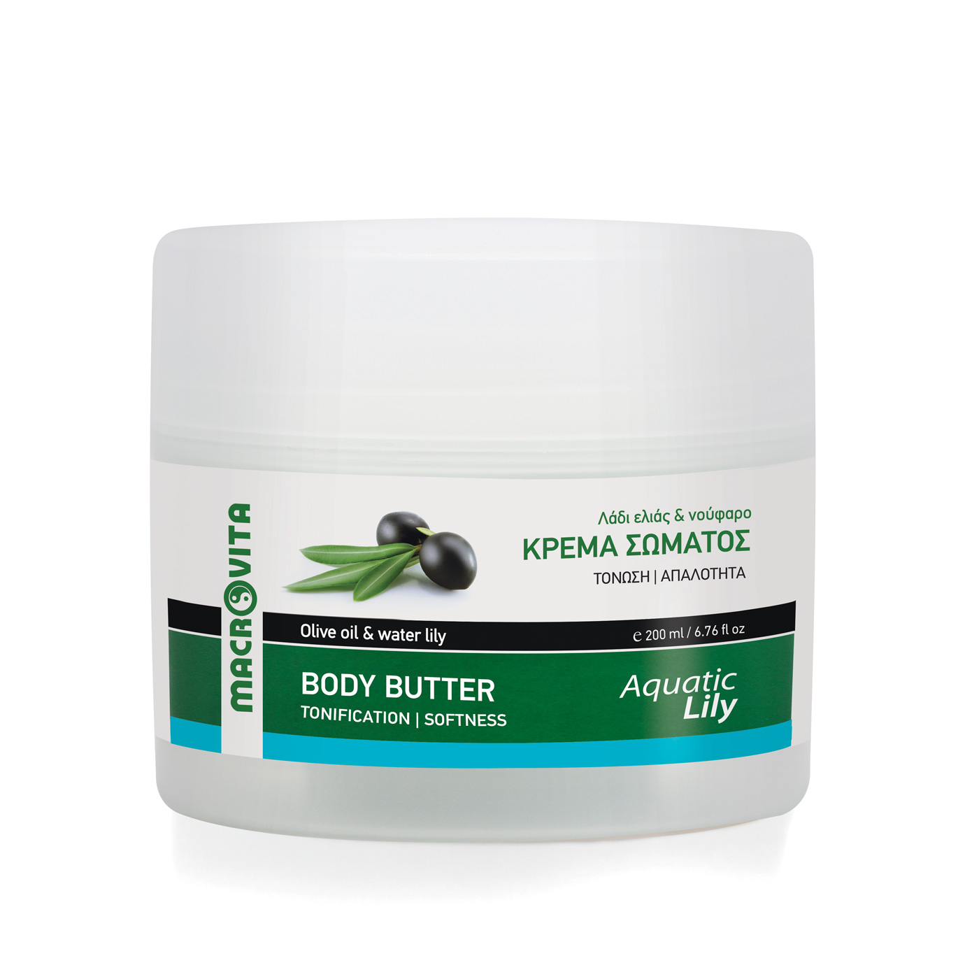 Macrovita Olive Oil Body butter aquatic lily - Relaxačné telové maslo s očarujúcim jazmínom   200 ml