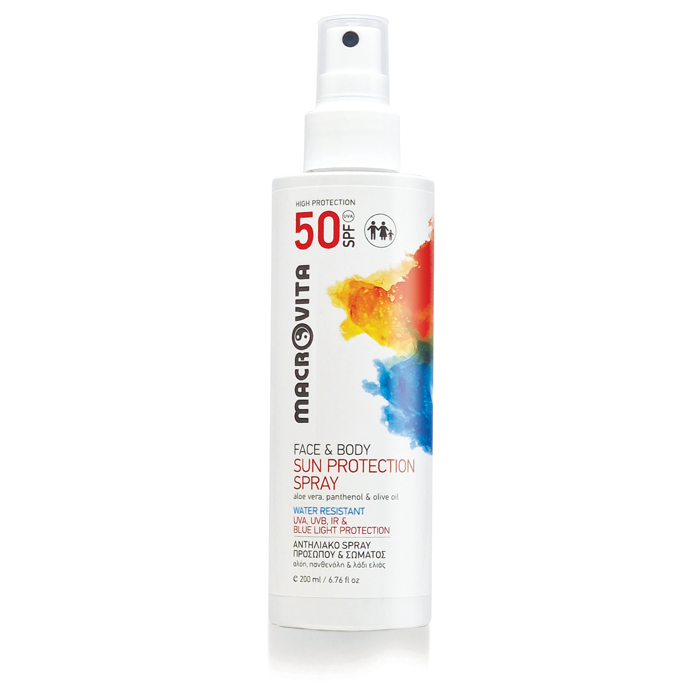 Macrovita Sun protection face & body spray SPF 50 - Sprej na opaľovanie SPF50 na tvár a telo  200 ml