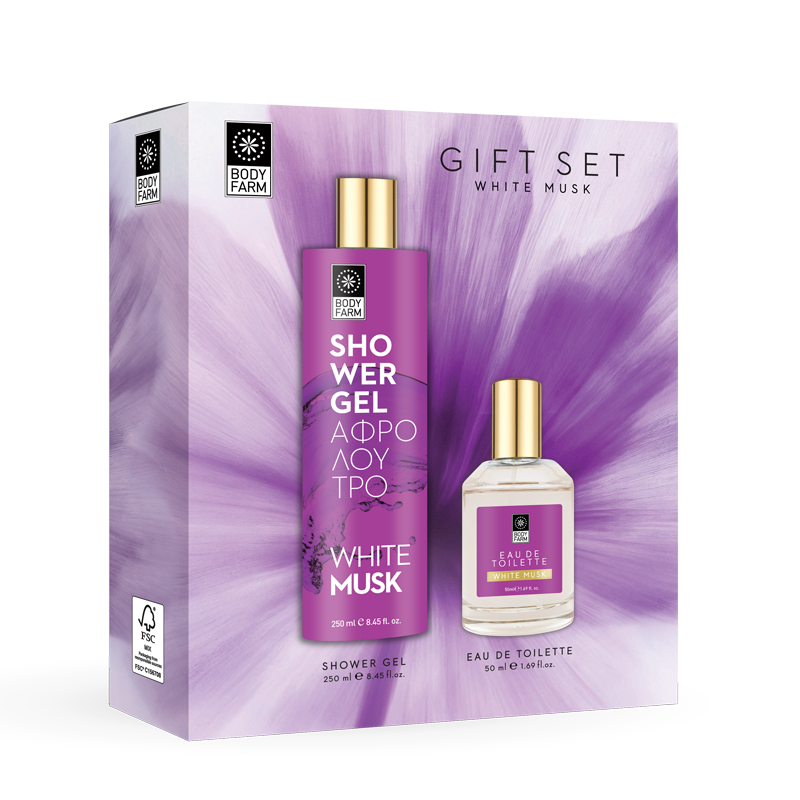 Bodyfarm Gift set white musk (SG + EDT) - Darčekový box s bielym pižmom  250 ml + 50 ml