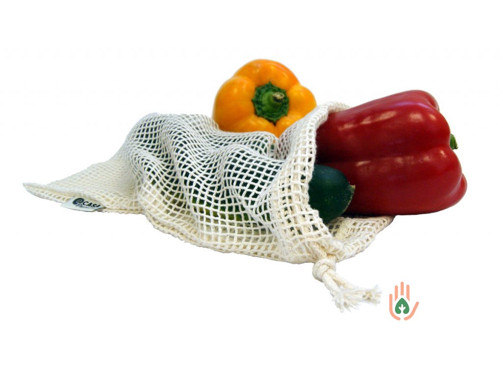 Síťový sáček z biobavlny na ovoce a zeleninu – malý (30 × 20 cm)