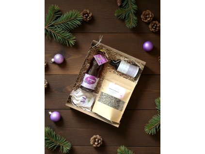Levendulás ajándékcsomag III. karácsonyi háttérrel Photoroom