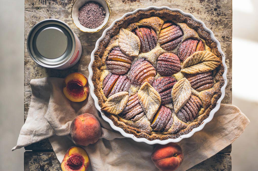 Broskvový koláč s mandlovým krémem „Frangipane“