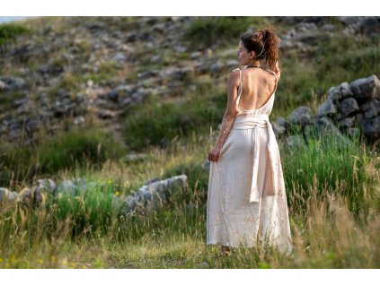 Mušelínové šaty Aria maslová Wild Path 1