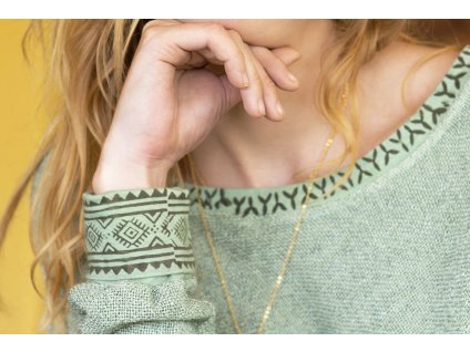 Boho top s dlhým rukávom Mint Anna Suno 2