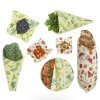 Vegánska maxi sada 7 voskovaných obalov na potraviny - Bylinky a Lúka - BEE´S WRAP