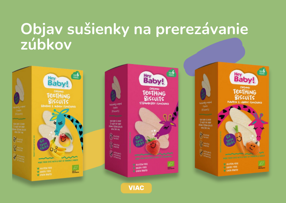 Zušienky pre deti vhodné pri prerezávaní zúbkov