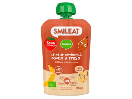 SMILEAT - Mandľové mlieko, kakao a jahoda v kapsičke, BIO 100g