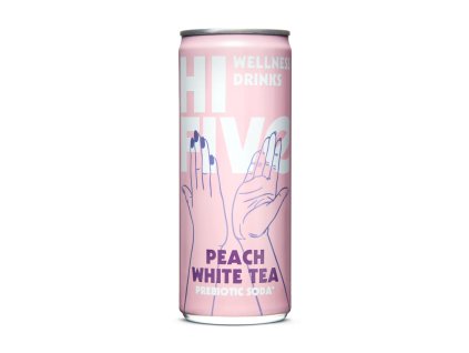 Hi-Five - Prebiotická sóda, biely čaj a broskyňa 330ml