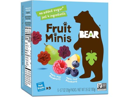 BEAR - Maliny a čučoriedky Ovocné Minis 5x20g