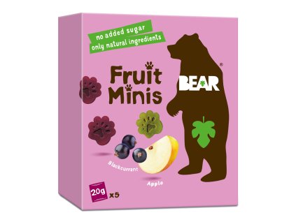 BEAR - Jablká a čierne ríbezle Ovocné Minis 5x20g