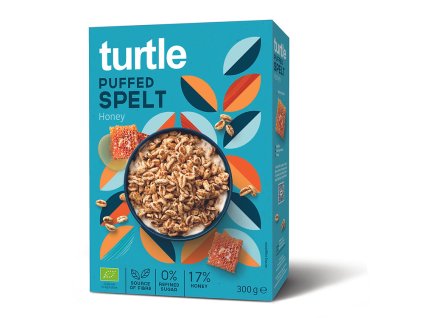TURTLE - Špaldové puffky s medom, BIO, 300g