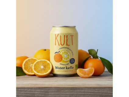 Kult Kefír Vodná kefírová limonáda Yuzu a Mandarinka, BIO 330ml