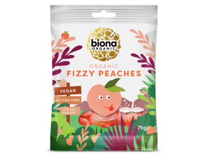 BIONA - Gumené cukríky ŠUMIVÉ BROSKYNE, BIO 75g
