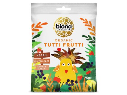 BIONA - Gumené cukríky TUTTI FRUTTI, BIO 75g