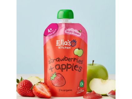 ella s kitchen ovocna kapsicka jahody a jablka bio 120g
