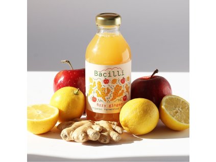 BACILLI - Fermentovaná LIMONÁDA Šumivý zázvor, BIO 330 ml 1