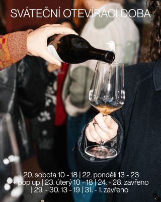 Kdy se k nám na Gorkého zastavit během Vánoc? ✨👇🏻 Celý týden stále klasika 13:00 - 19:00. A poté následovně: 20. sobota...