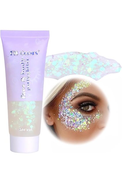 51219 fit colors holograficky trblietavy gel s flitrami v tvare morskej panny 50ml
