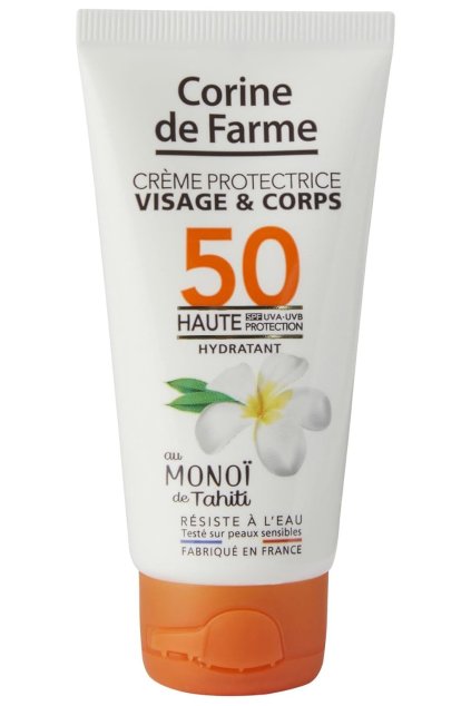 Corine de Farme Napvédő krém arcra és testre SPF50 Monoï de Tahiti - 50 ml