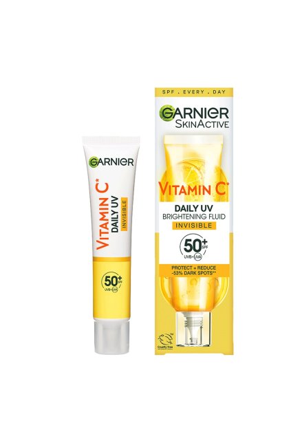 Fényesítő nappali arcápoló UV folyadék Vitamin C Invisible SPF 50+, 40 ml