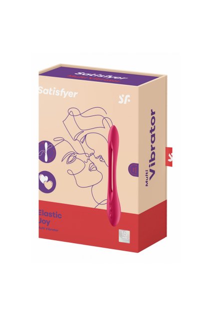 SATISFYER ELASTIC JOY vibrátor, piros-Kicsomagolva-F37