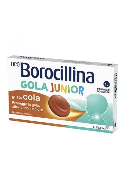 neoborocillina gola junior 15 pastiglie gusto cola 44467