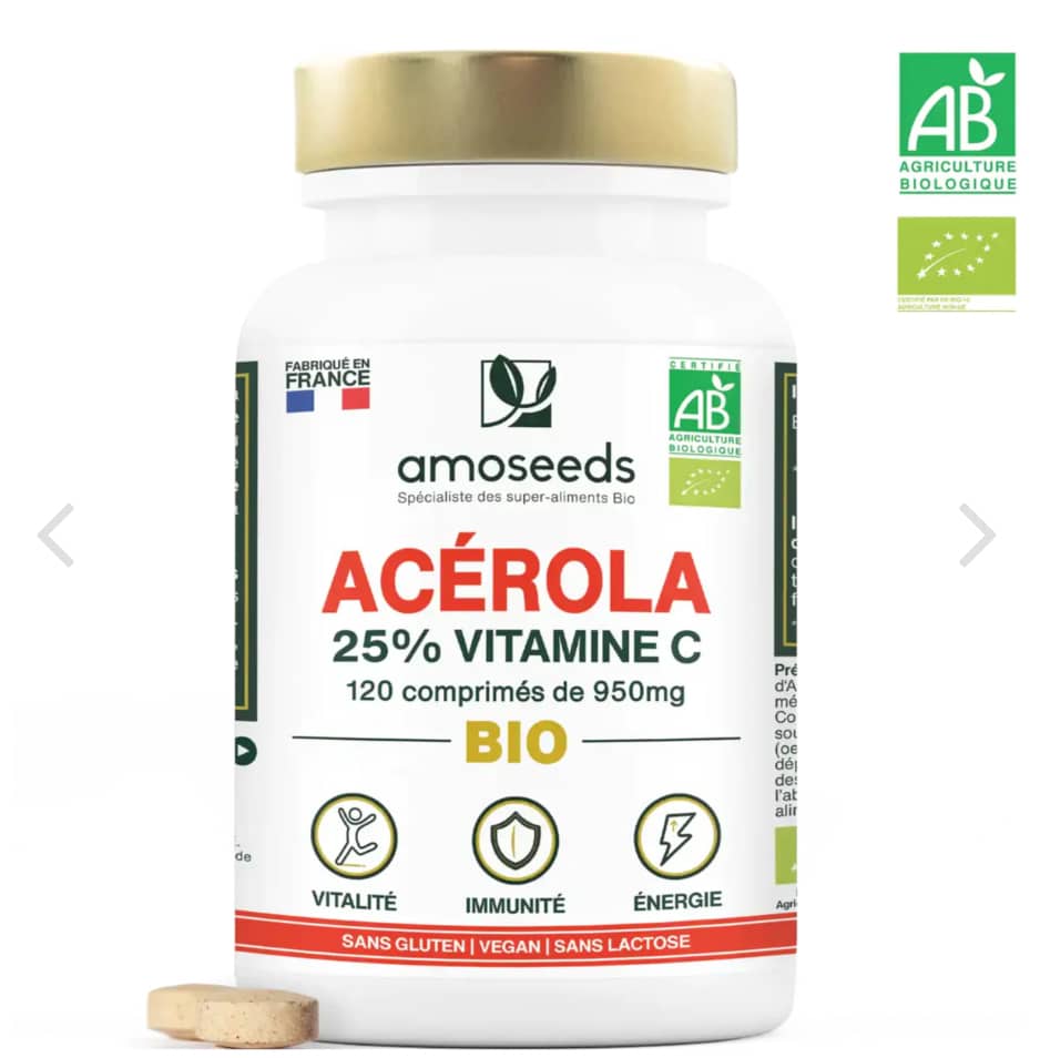 Acérola Bio, 25% C-vitamin, 120 tabletta