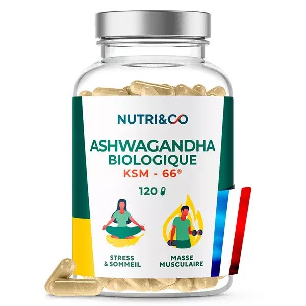 Nutri&Co Organic Ashwagandha Sleep Stress and Muscle, 120 kapszula