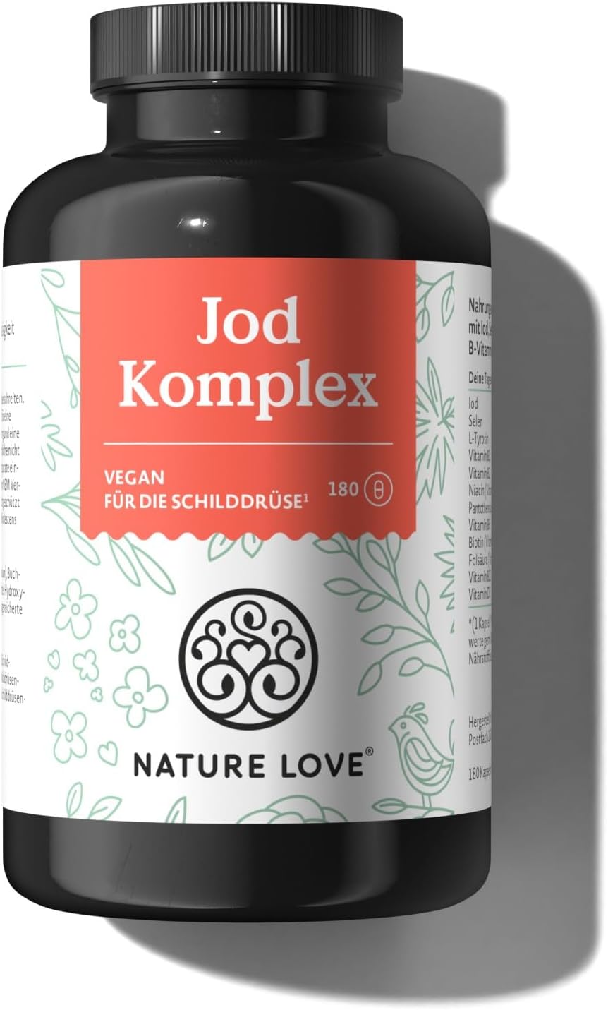 NATURE LOVE® Jód komplex a pajzsmirigy számára - 180 kapszula