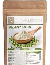 Natur2go Kiváló minőségű vegán borsófehérje por - 85% fehérje, 450 g