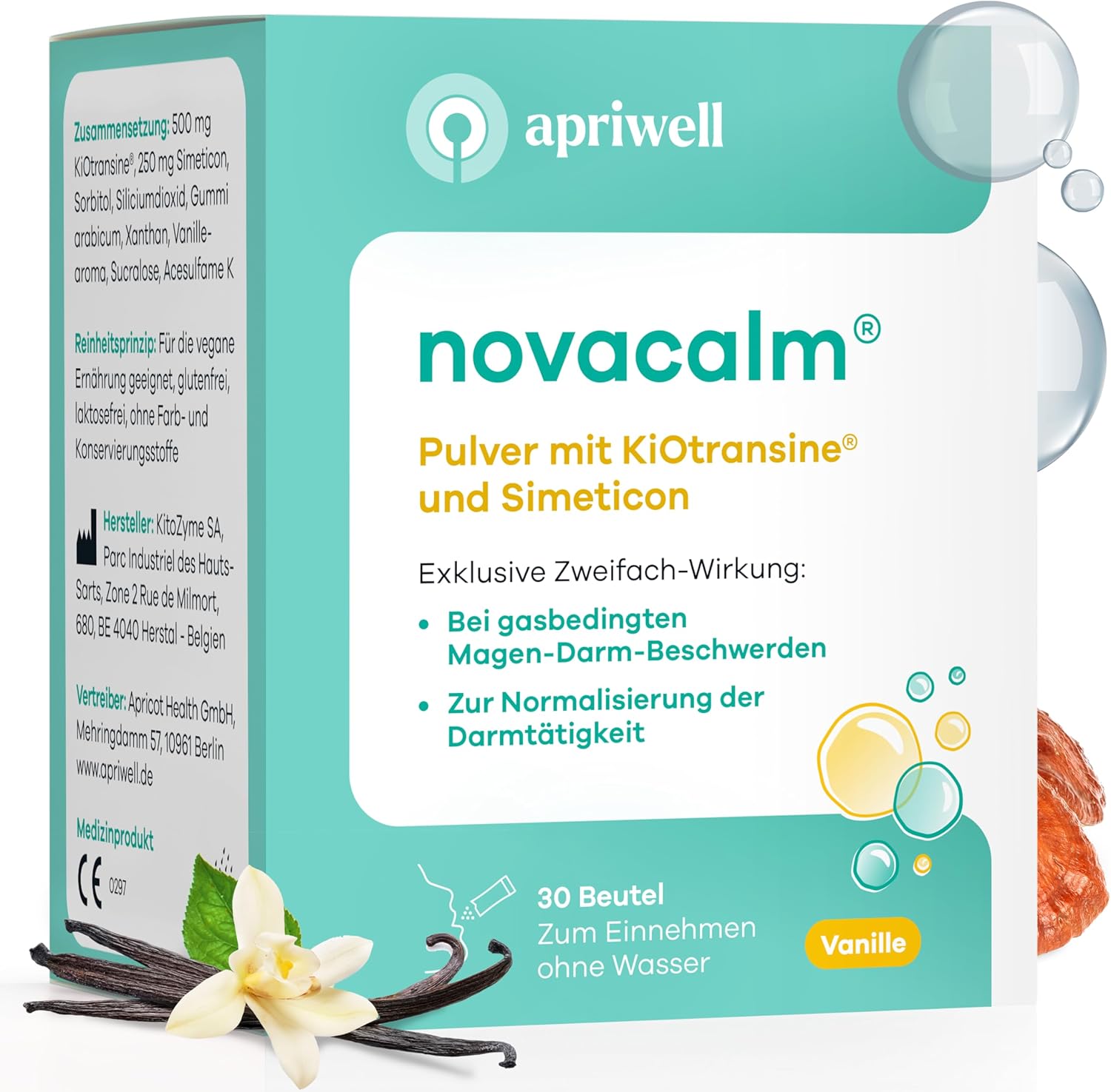 Novacalm - puffadásra, puffadásra, hasi fájdalomra és puffadásra, 30 tasak