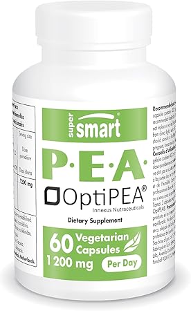 Supersmart - P.E.A. 1200 mg adagonként - Természetes fájdalomcsillapító és gyulladáscsökkentő kiegészítés, 60 kapszula