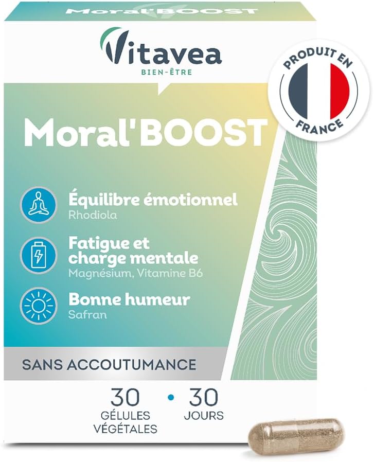 Vitavea Moral Well-being'BOOST Étrend-kiegészítő stressz, fáradtság ellen, 30 kapszula