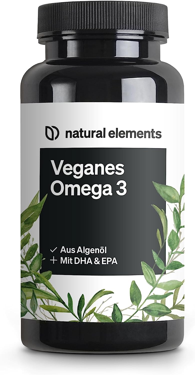 Natural Elements, Omega 3 vegán - Prémium: EPA-val és DHA-val algaolajból (triglicerid formában) , 90 kapszula