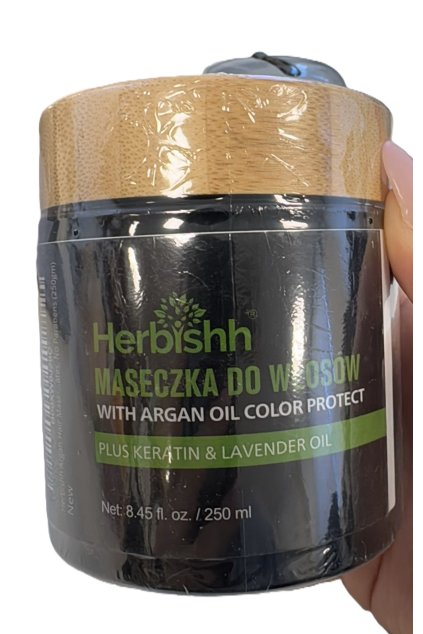 35272 herbishh argan hair mask keratin lavender oil 250ml