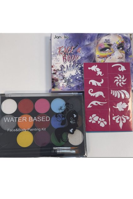 37093 janolia sada na malovani na oblicej pro deti 18 barevna paleta