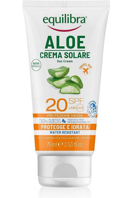 Equilibra, Aloe crema solare, opalovací krém s Aloe Vera, 75 ml