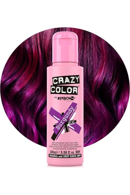 28387 crazy color semipermanentni barva na vlasy burgundy 100ml