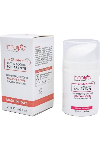 Innovia, Crema Anti-Macchie Schiarente Viso e Corpo, bělící krém pro odstranění skvrn na kůži, 50 ml