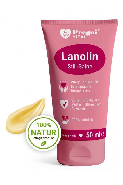 Lanolin, ochranný krém na bradavky při kojení, 50 ml