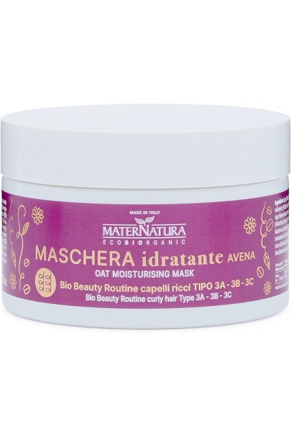 Maternatura, Maschera Idratante, ovesná hydratační maska pro kudrnaté vlasy, 200 ml