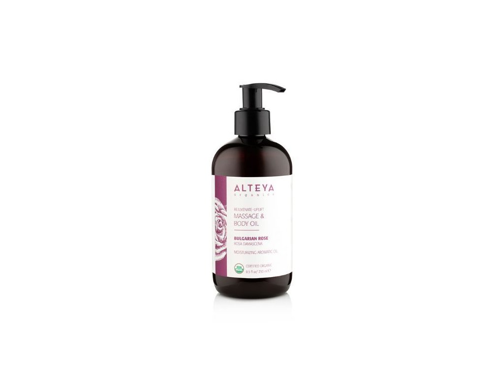 Masážny telový olej omladzujúci z ruže Alteya Organics 250 ml USDA ORGANIC