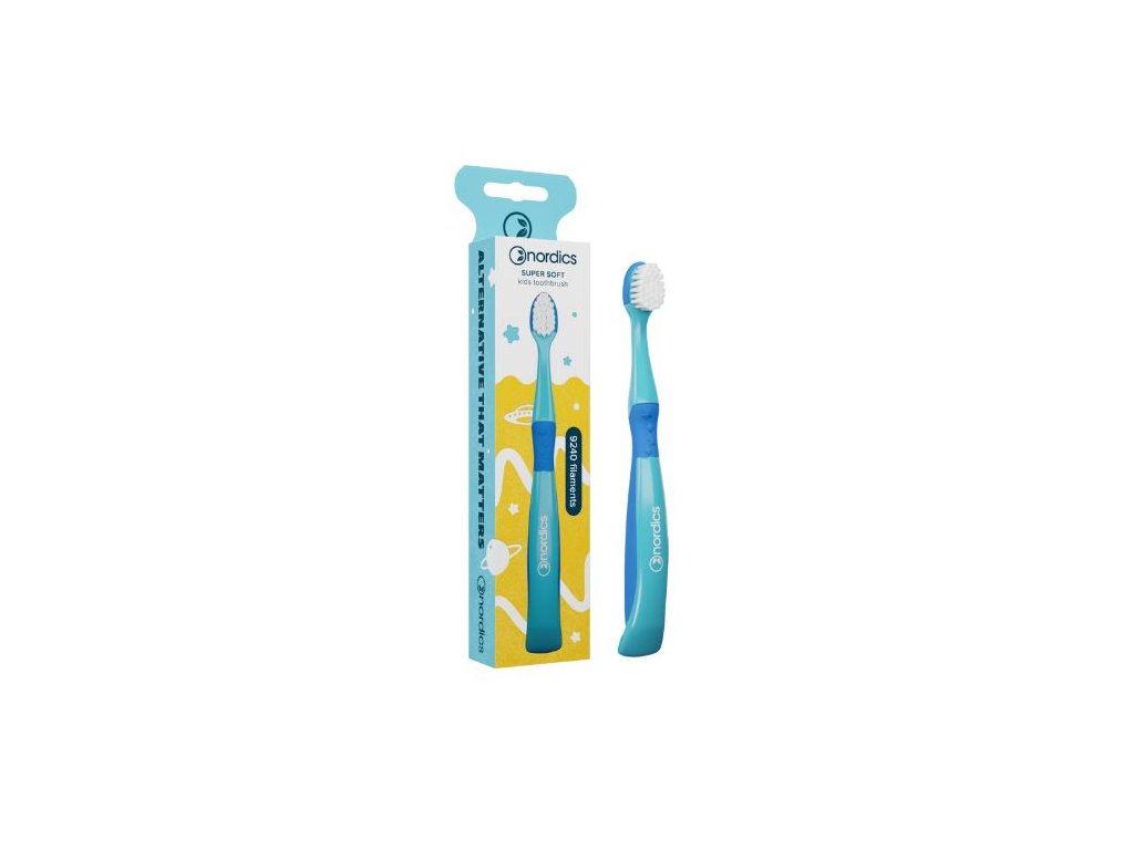 Detská zubná kefka od 3+ rokov Soft 9240 štetín modrá morská panna Nordics Oral Care Cruelty free