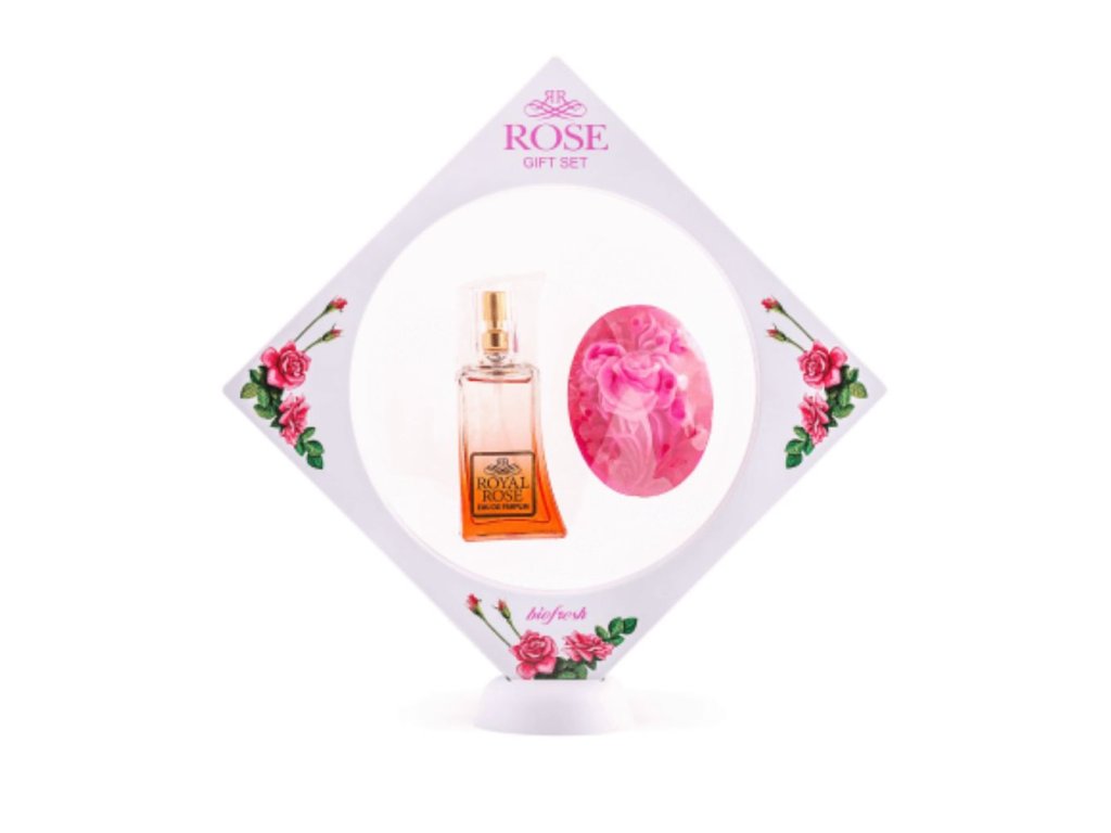 Darčekový set - Parfum a glycerínové mydlo Royal Rose tekutá