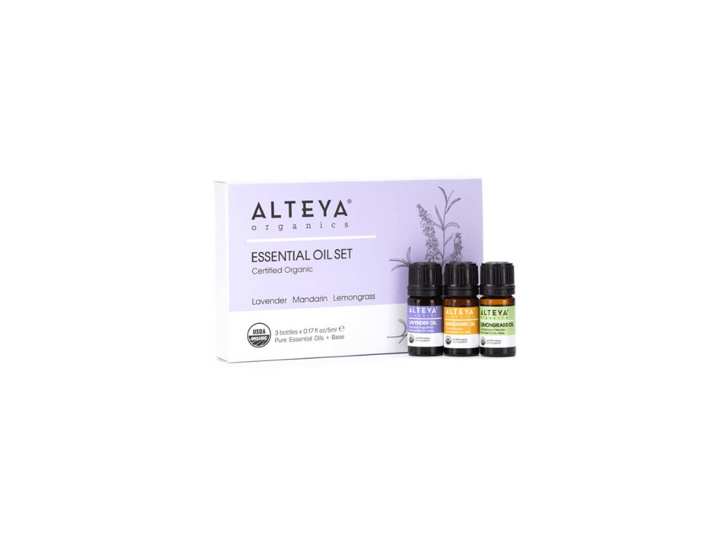 Darčekový set esenciálnych olejov Alteya Organics 3x5 ml USDA ORGANIC