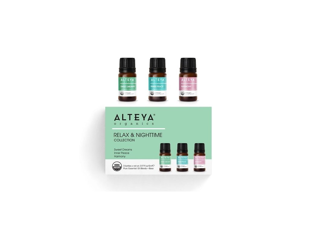 Set esenciálnych olejov "nočný relax" Alteya Organics (3 x 5 ml) USDA ORGANIC