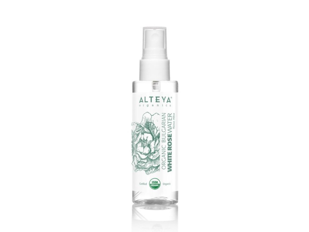 Ružová voda z bielej ruže Alteya Organics v skle 240 ml USDA ORGANIC