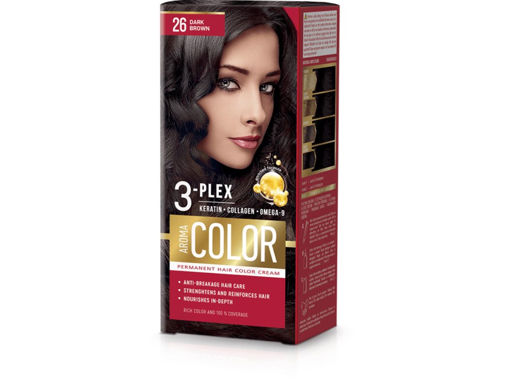 Farba na vlasy - tmavá hnedá č. 26 Aroma Color hnedá