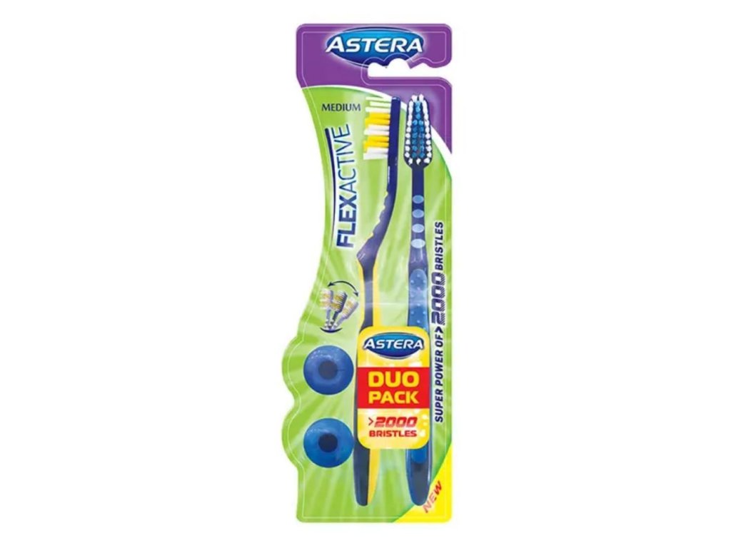Zubná kefka Astera Flex Active 1+1 medium AROMA medium