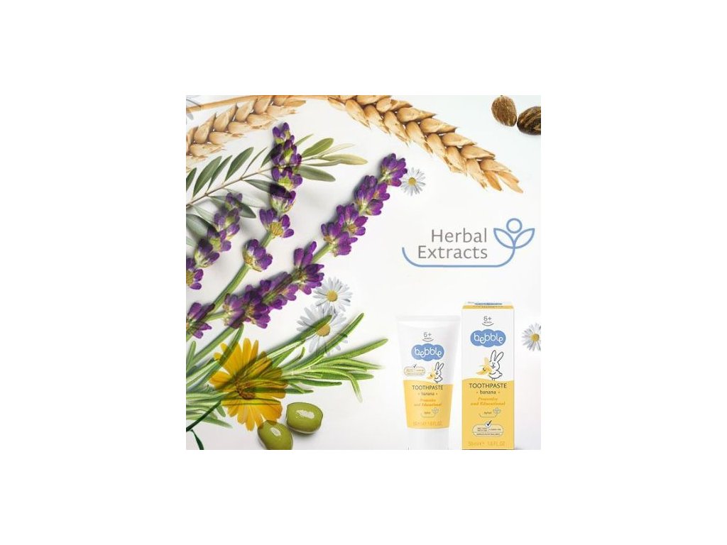 Detská zubná pasta banán Bebble 50 ml Fluorid free